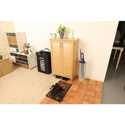 ルーバーシューズボックス W600×D330×H1010mm ナチュラル