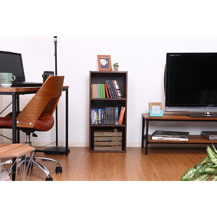 組立簡単ボックス 3段 ミディアムブラウン 3段 幅41.5×奥行29×高さ88cm