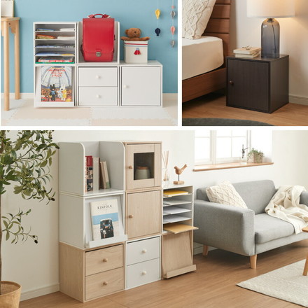 組み合わせ自由自在! 多機能 キューブボックス カラーボックス ディスプレイラック シェルフ ブラウン ファイル収納