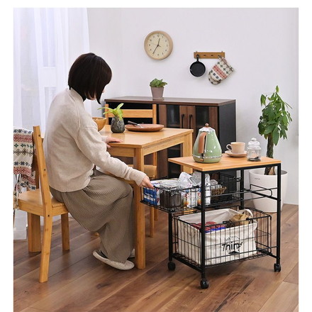 隙間収納 バスケット付き 2段 持ち運べるかご付き キャスター付き 押し入れ収納 クローゼット収納 おもちゃ収納