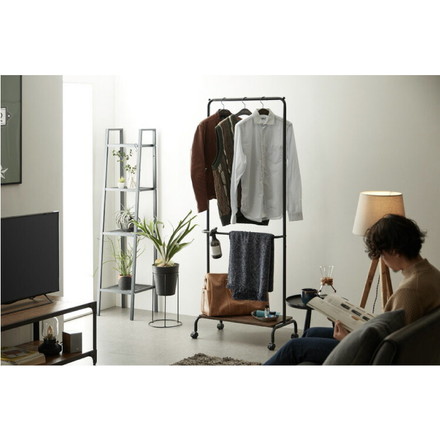 ハンガーラック スリム 2段 頑丈 幅60 省スペース コートハンガー ハンガーポール ワードローブ 棚付き