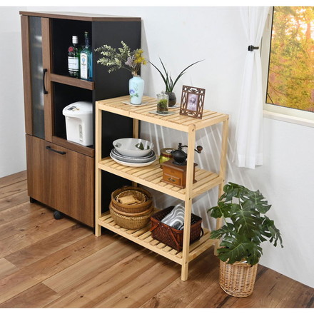 ウッドラック3段 オープンラック 収納 リビング収納 リビングシェルフ 収納ラック 3段 シェルフ ラック