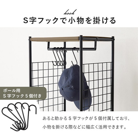 棚付きハンガーラック 幅40cm スリム 引出し 2杯 コートハンガー スチールラック ハンガーラック 洋服掛け ブラウン