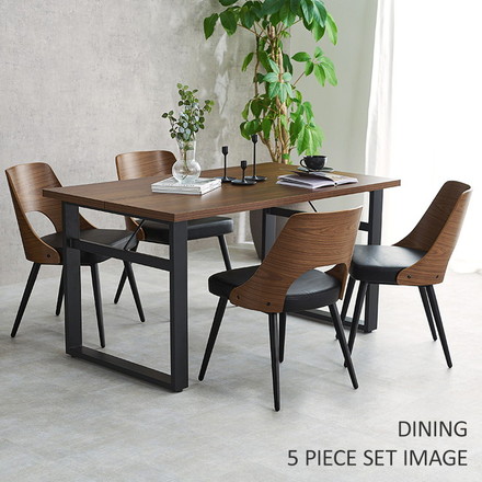 ダイニングチェア 2脚セット 天然木×スチール チェア 椅子 イス 北欧 ナチュラル インダストリアル ブラウン/ブラック