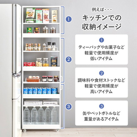 すき間にピッタリ! スペパ 隙間収納ワゴン 幅12cm ハイタイプ 高さ181cm すき間収納 隙間収納 ブラウン