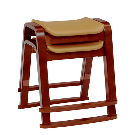 スタッキングスツール 2脚セット ダークブラウン ナチュラル スタッキング チェアー 椅子 チェア 木製 ダークブラウン