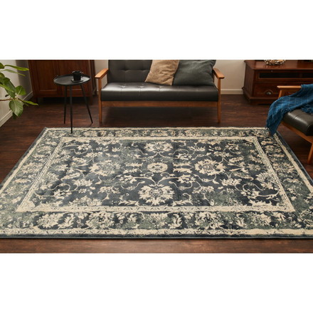 ラグ 130×190cm オリエンタル柄 ウィルトン織り カーペット ペルシャ風 ペルシャ絨毯風 ラグマット アンティーク調 オリエンタル モロッカン アイボリー[240639900]