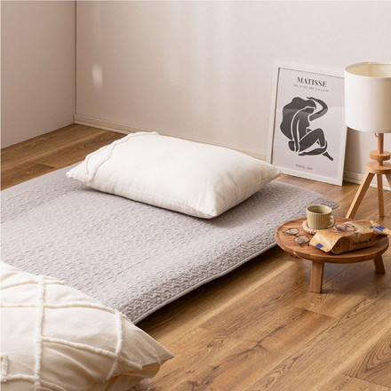 綿100%敷きパッド イブルデコール 約100×205cm シングル 無地 イブル キルティング 敷きパット 敷パット ベージュ[600009605]