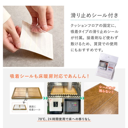 【ペットもOK】日本製 クッションフロア 90×150cm 滑りにくい 消臭 抗菌 キズが目立たない お掃除簡単 クレイブロック[700040465]