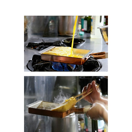 日本製 燕三条 銅の玉子焼き器 関西型 13.5cm レシピ付き プロ仕様 玉子焼き器 卵焼き器 玉子焼きフライパン 卵焼きフライパン エッグパン だし巻き卵 錫引き 銅製 国産