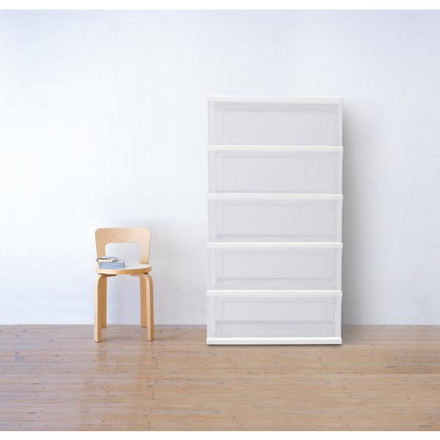 アイリスオーヤマ ワイドチェスト 5段 収納ケース 衣類収納 衣装ケース リビングチェスト クリアチェスト 引出し