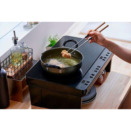 2口IHコンロ脚付き IHK-WT41S-B ブラックアイリスオーヤマ