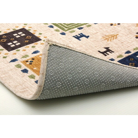 玄関マット 洗える ギャベ柄 ギャベル アイボリー 60×90cm 滑りにくい加工