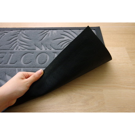 玄関マット リーフ柄 屋外用 ステイ ブラウン 約40×60cm