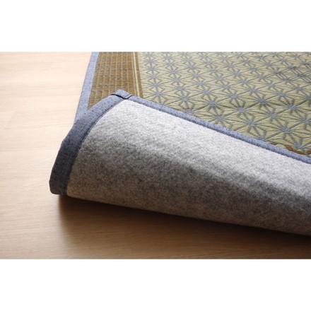 い草ラグ 花ござ カーペット ラグ 6畳 国産 DX組子 グレー 江戸間6畳 約261×352cm 裏:不織布