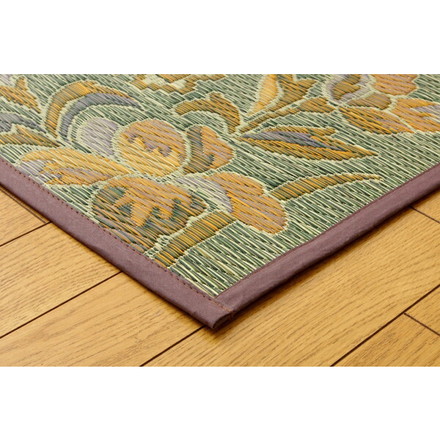 ラグ カーペット マット い草敷き詰めタイプ 裏貼り無し 4.5畳 い草花ござ 『DXエクセレント』 江戸間4.5畳(約261×261cm)