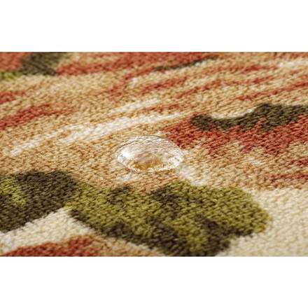 ナイロン 花柄 簡易カーペット 撥水キャンベル ブラウン 約200×300cm