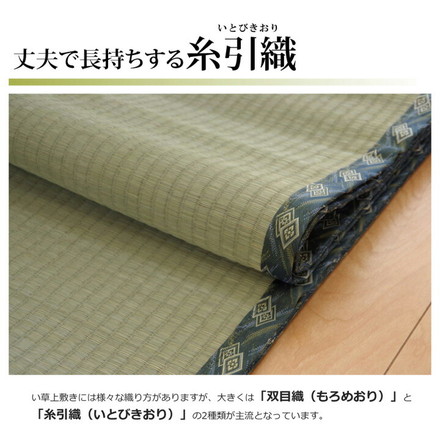 日本製 ラグ カーペット 敷き詰めタイプ 純国産 減農薬栽培 い草 上敷き カーペット 糸引織 『西陣』 江戸間6畳(約261×352cm)