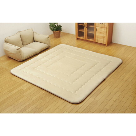 国産固綿40mm使用 マイクロファイバー生地 ふっくら敷 『フィーラF敷』 ブラウン 190x190cm