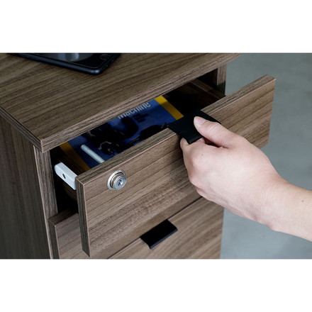 デスクワゴン 引き出し キャスター付き 鍵付き 木目調 ファイル収納 A4サイズ 収納ワゴン 省スペース コンパクト