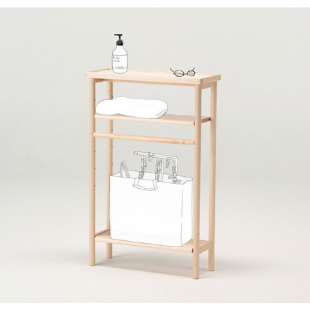 【日本製 バスラック メープル材】 ラック シェルフ オープンラック オープンシェルフ 収納 省スペース ウレタン塗装