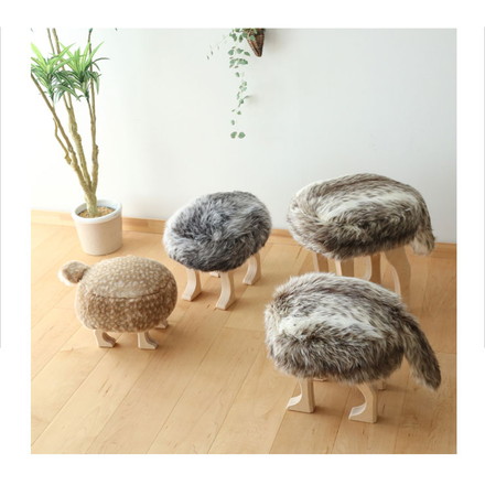 匠工芸 日本製 旭川家具 アニマルスツール コヨーテブラウン S チェア 動物 椅子 国産 国産家具 天然木