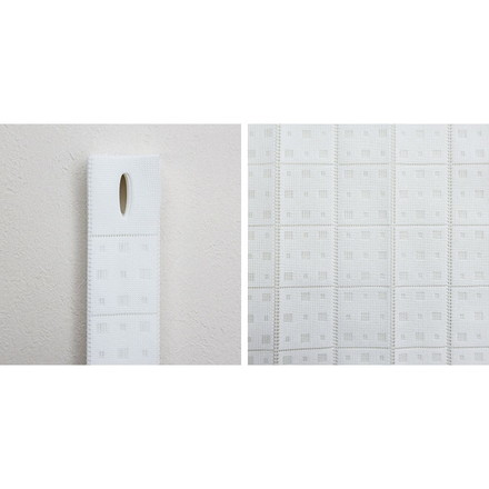 日本製 巾100cm×丈115cm ホワイト パタパタ アコーディオンカフェカーテン ドット柄 ハサミでカット