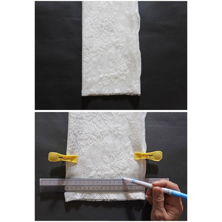 日本製 フリーカットレースカーテン 巾100cm×丈250cm バラ柄 花柄 2枚組 自由に長さ変更 ハサミでカット