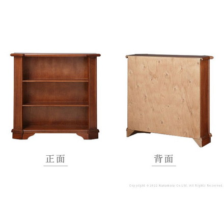 完成品 イタリア製 ブックシェルフ ヴェローナ クラシック 3段 幅98cm 本棚 コミックラック 天然木 木製 収納