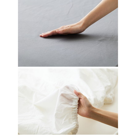 ボックスシーツ クイーン 綿100% コットン オールシーズン 着脱簡単 通気性 弾力性 耐久性 保温性 寝具 グレージュ