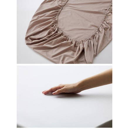 ボックスシーツ ダブル 綿100% コットン オールシーズン 着脱簡単 通気性 弾力性 耐久性 保温性 寝具 グレージュ