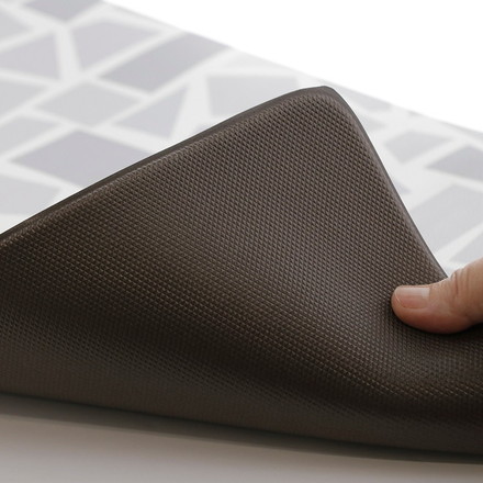 ベストコ 玄関マット 室内 40×80cm お手入れ簡単 防炎 防カビ 抗菌 防臭 ホワイト ストーン 石 タイル調