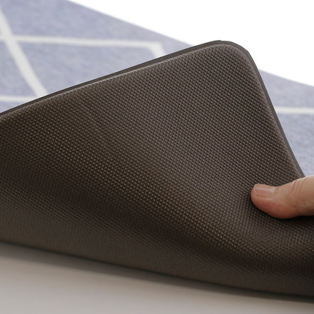 ベストコ 玄関マット 室内 40×80cm お手入れ簡単 防炎 防カビ 抗菌 防臭 ラムバス ブルー ひし形 北欧