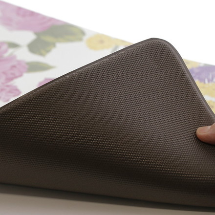 ベストコ 玄関マット 室内 60×90cm お手入れ簡単 防炎 防カビ 抗菌 防臭 フラワリー 花柄 ND-5191