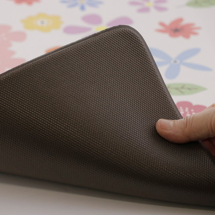 ベストコ 玄関マット 室内 60×90cm お手入れ簡単 防炎 防カビ 抗菌 防臭 ポピー 花柄 ND-5193