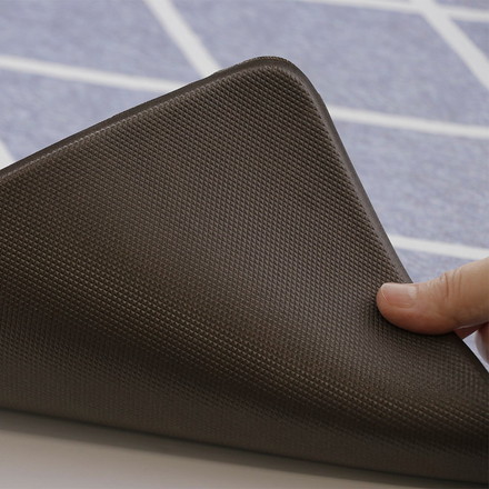 ベストコ 玄関マット 室内 60×90cm お手入れ簡単 防炎 防カビ 抗菌 防臭 ラムバス ブルー ひし形 北欧