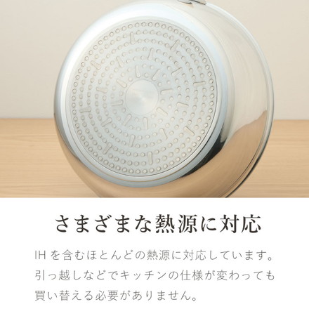 【選べる7サイズ/蒸し器セット】 極ふかみ 深型フライパン 日本製 PFOAフリー 卵焼き器 20cm 22cm 24cm 26cm 28cm 深型 炒め鍋 ガス火 IH対応 ディープパン 軽量 木柄 フッ素 北陸アルミニウム フライパン単品 20cm