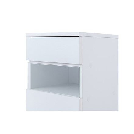 WHITE LIV 幅30 奥行30 高さ80.5 キャビネット ホワイト フレンチシャビー 電話台 ルーター収納