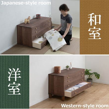 桐結 MUSUBI 総桐チェスト 4段 幅100 奥行44 高さ57 ナチュラル 日本製 完成品 うづくり仕上げ