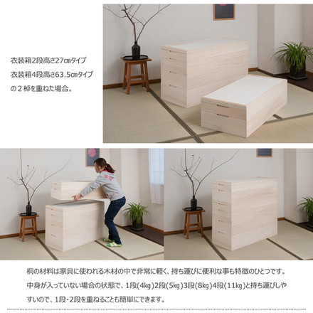 桐心 桐ケース 1段 衣装ケース 押入れ クローゼット 桐たんす 保管庫 保管ケース 竹炭シート 着物 衣類収納 洋服