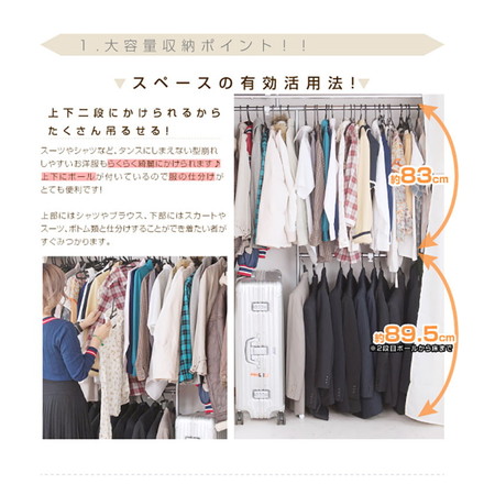 クローゼットカーテン 伸縮 大量収納 突っ張り つっぱり スーツ 衣類収納 目隠し 衣装 ドレス クローゼットハンガー