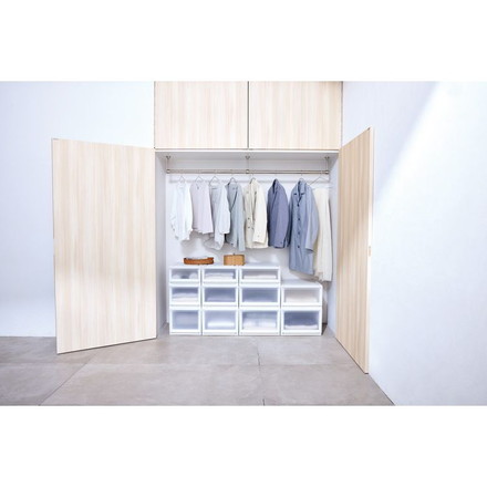  天馬 収納ケース Fits フィッツケース アドバンス 55-45S WC 幅45.0×奥行55.0×高さ20.0cm ホワイトクリア