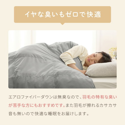 掛け布団 シングル セミダブル ダブル 単品 抗菌 防臭 エアロファイバーダウン フィルケア テイジン TEIJIN 帝人 グレージュ シングル