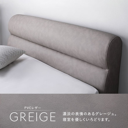 ベッド ローベッド ダブル 2層ポケットコイルマットレス付き 厚み21cm グレージュ 脚付き