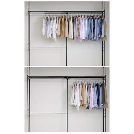 アップハンガー ハンガー 衣類収納 幅50cm 2本組 日本製 収納 収納力アップ 段違い クローゼット 大容量 省スペース スぺパ 小物 バッグ コート 整理 衣替え ホワイト