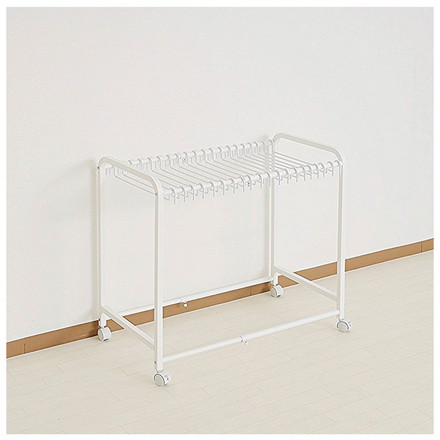 スラックスハンガー 伸縮式 キャスター付き 20本掛け 幅48.5~76.5×奥行42.5×高さ70cm