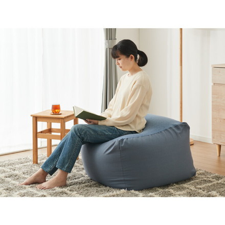 ビーズクッションカバー キャンバス生地 65×65×43cm Lサイズ omochi SQUARE カバー 布団収納袋 グリーン