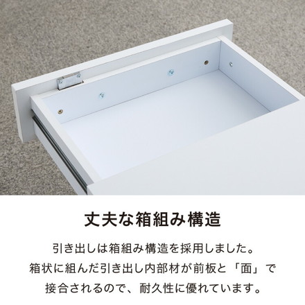 デスクワゴン 鍵付き パソコンデスク ホワイト 会社 オフィス 机 事務机 白 SOHO 木製 デスク ワゴン