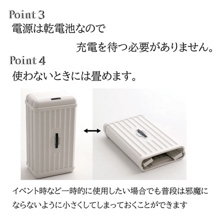 50L 折り畳み可 自動開閉 ゴミ箱 自動センサー 大容量 ダストボックス トランク型 スマートゴミ箱 ホワイト