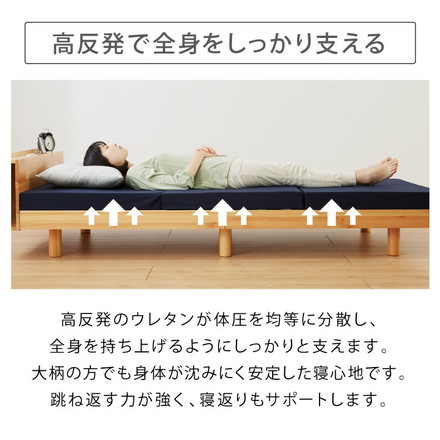 マットレス 日本製 シングル 超硬質 硬め 高反発 三つ折り 折りたたみ 高密度 カチカチ 460N カチカチ 50D